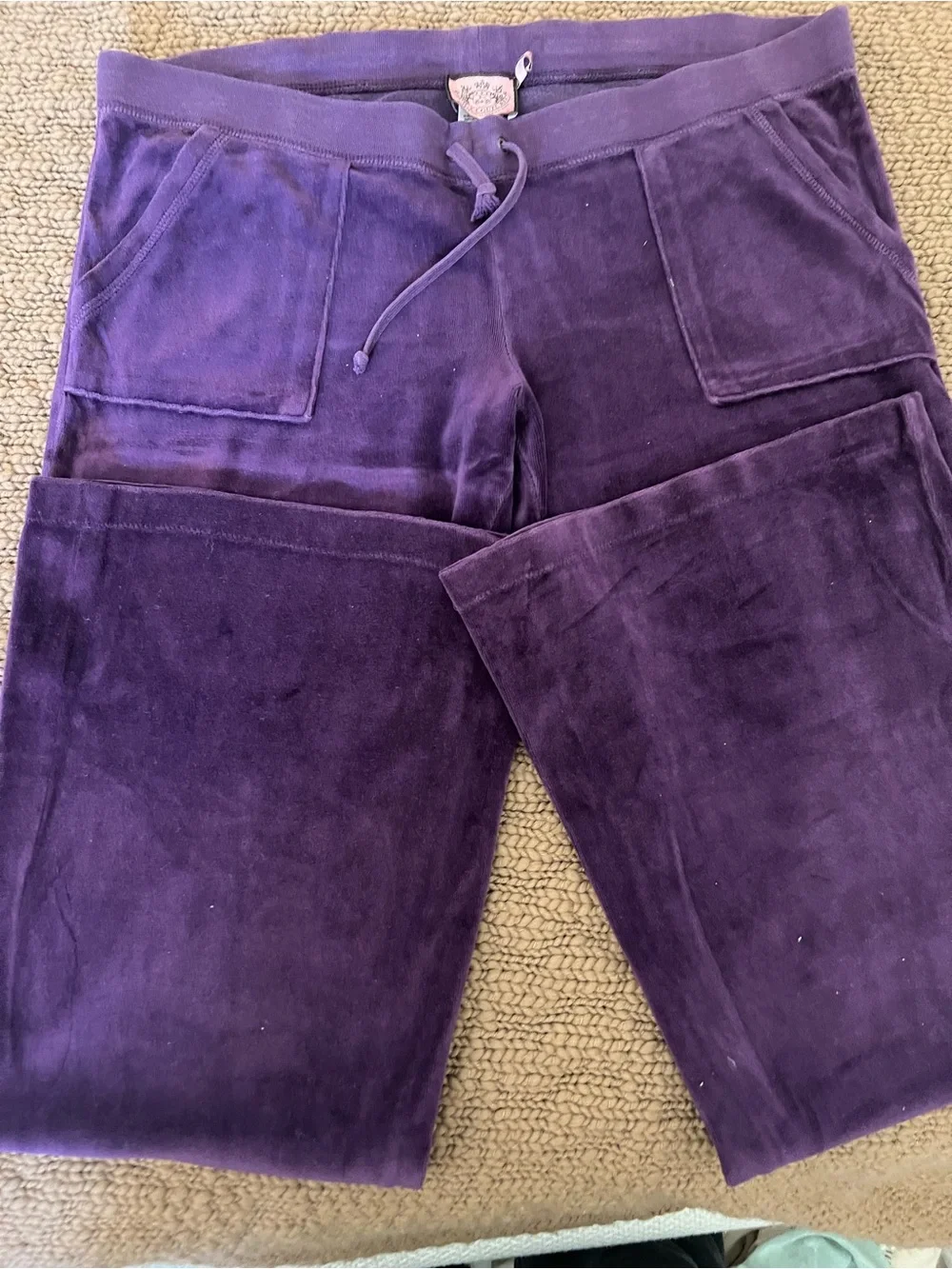 Juicy Couture Purple Velour Hoodie & Pants Tracksuit Set
